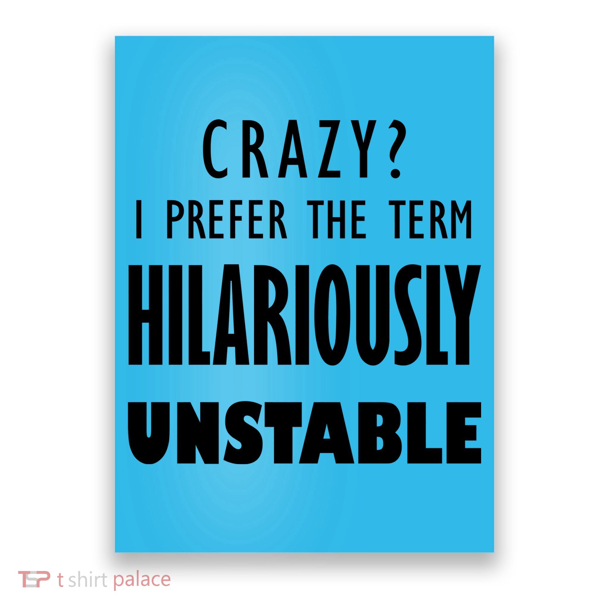 Crazy I Prefer The Term Hilariously Unstable Poster