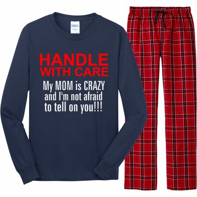 Crazy Mom - Handle With Care Funny Long Sleeve Pajama Set