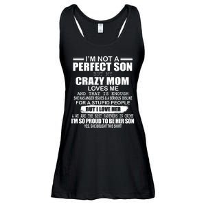 Crazy Mom And Perfect Son Funny Quote Ladies Essential Flowy Tank