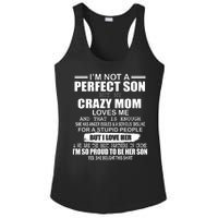 Crazy Mom And Perfect Son Funny Quote Ladies PosiCharge Competitor Racerback Tank