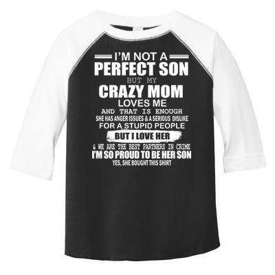 Crazy Mom And Perfect Son Funny Quote Toddler Fine Jersey T-Shirt