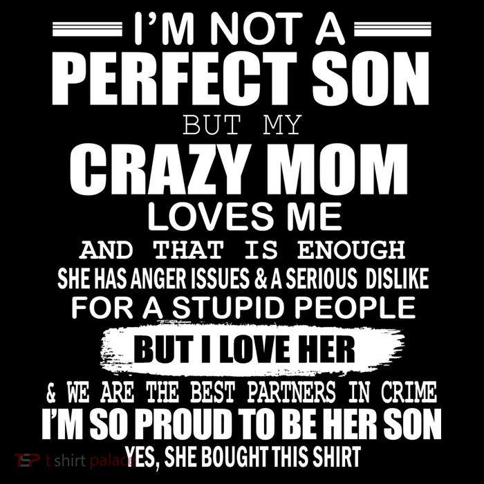 Crazy Mom And Perfect Son Funny Quote Womens T-Shirt