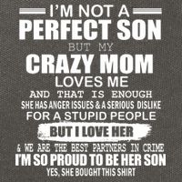 Crazy Mom And Perfect Son Funny Quote Cotton Canvas Backpack