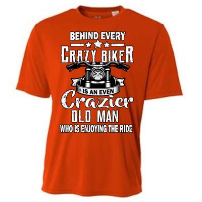 Crazy Old Biker Man Cooling Performance Crew T-Shirt