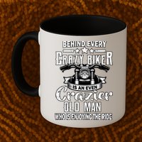 Crazy Old Biker Man Mug