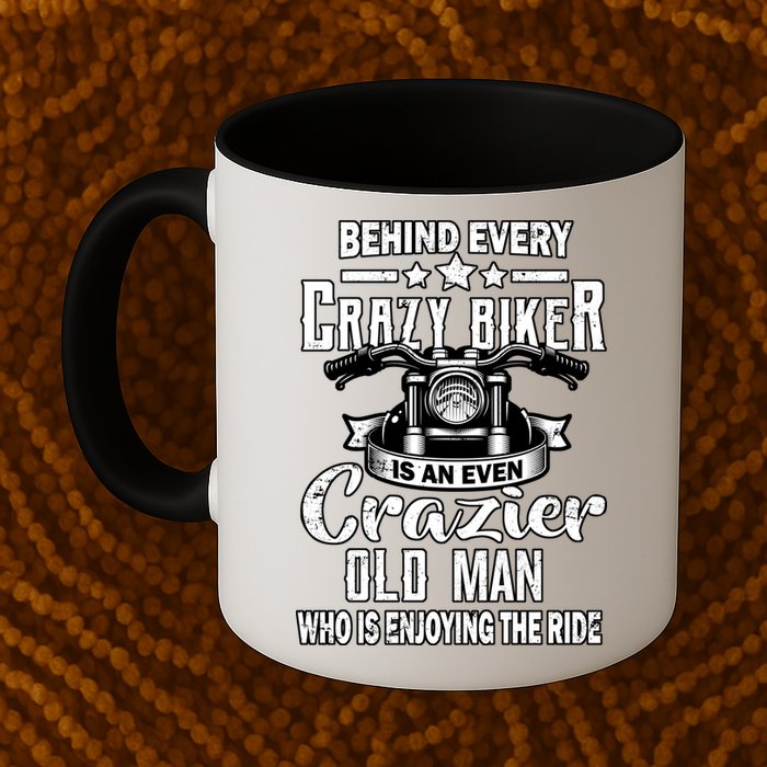 Crazy Old Biker Man Mug