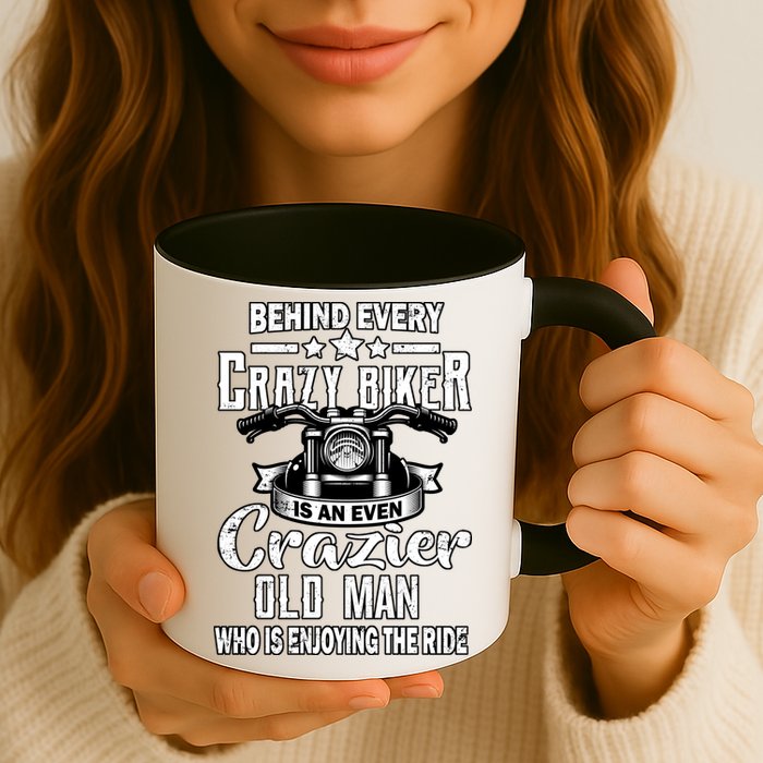 Crazy Old Biker Man Mug