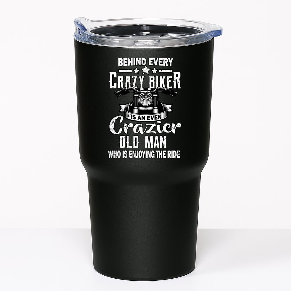 Crazy Old Biker Man Tumbler