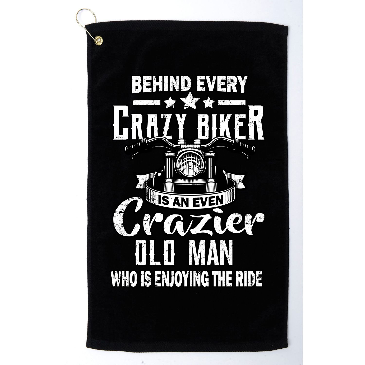 Crazy Old Biker Man Golf Towel