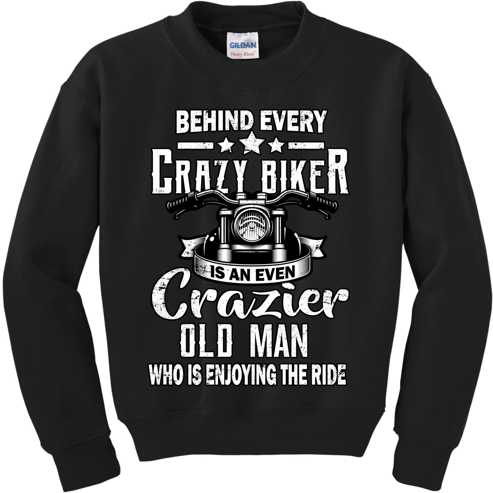 Crazy Old Biker Man Kids Sweatshirt