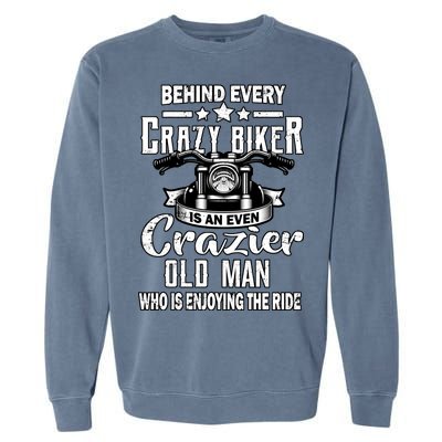 Crazy Old Biker Man Garment-Dyed Sweatshirt