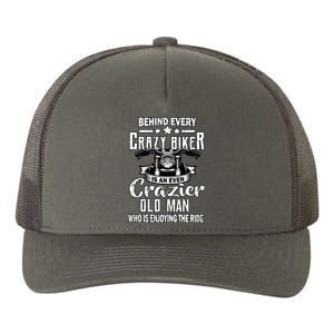 Crazy Old Biker Man Yupoong Adult 5-Panel Trucker Hat