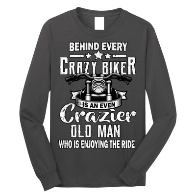 Crazy Old Biker Man Long Sleeve Shirt