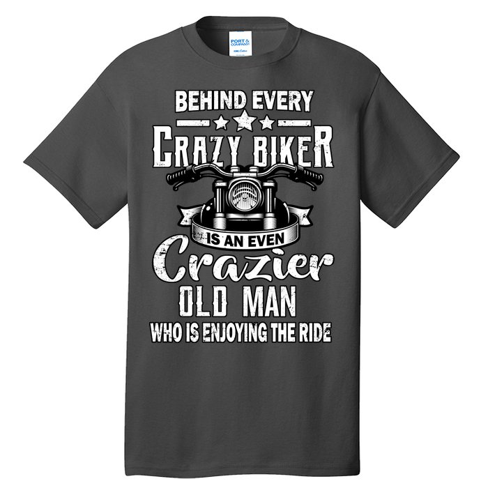 Crazy Old Biker Man Tall T-Shirt