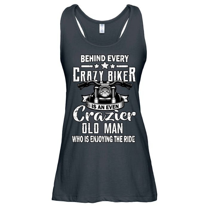 Crazy Old Biker Man Ladies Essential Flowy Tank