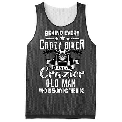 Crazy Old Biker Man Mesh Reversible Basketball Jersey Tank