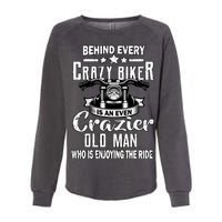 Crazy Old Biker Man Womens California Wash Sweatshirt