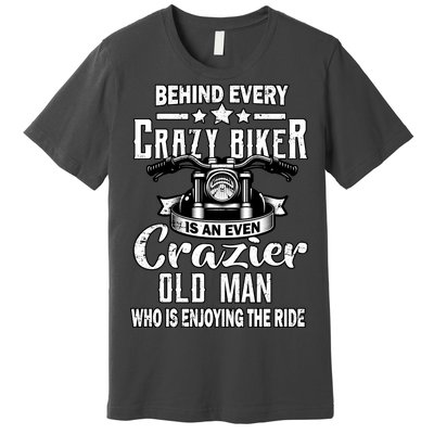 Crazy Old Biker Man Premium T-Shirt