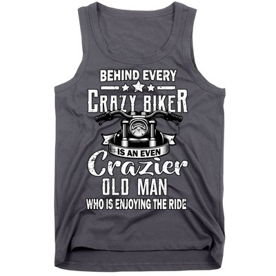 Crazy Old Biker Man Tank Top