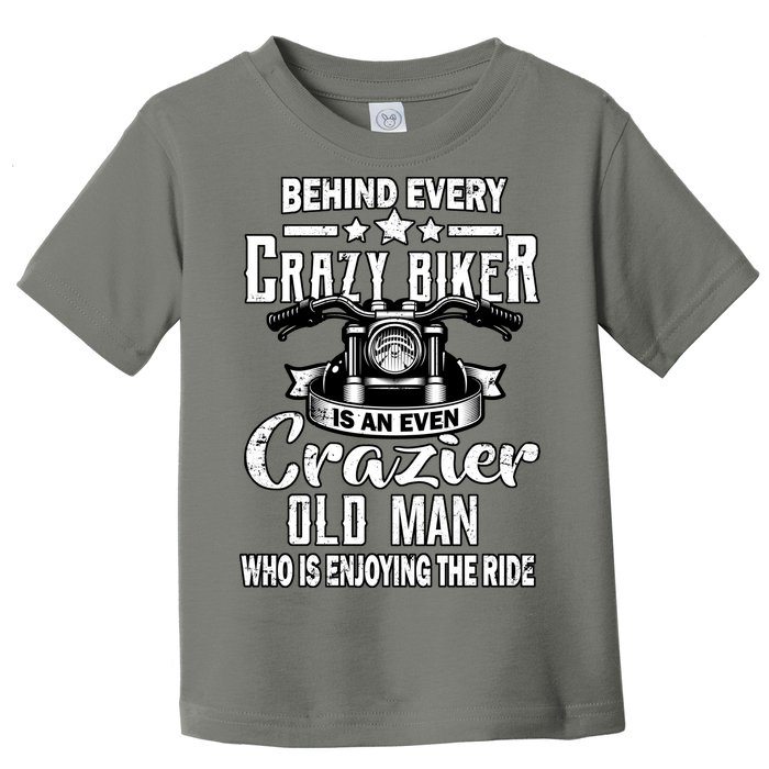 Crazy Old Biker Man Toddler T-Shirt