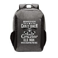 Crazy Old Biker Man Vector Backpack