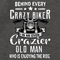 Crazy Old Biker Man Vector Backpack