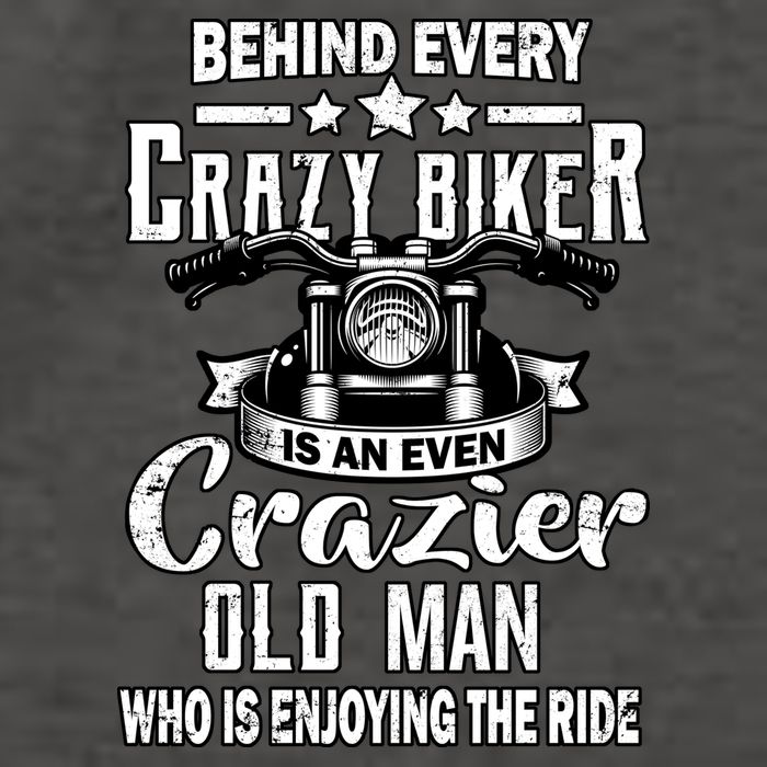 Crazy Old Biker Man Vector Backpack