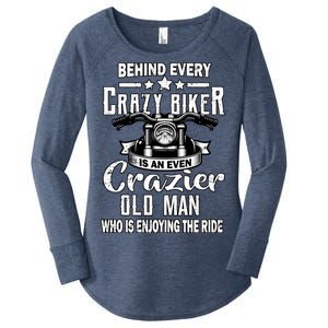 Crazy Old Biker Man Women's Perfect Tri Tunic Long Sleeve Shirt