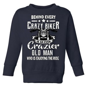 Crazy Old Biker Man Toddler Sweatshirt