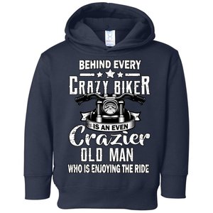 Crazy Old Biker Man Toddler Hoodie