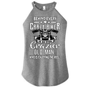 Crazy Old Biker Man Women's Perfect Tri Rocker Tank