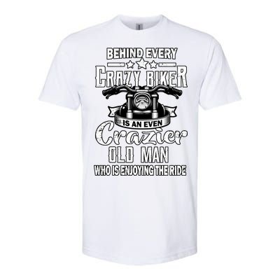 Crazy Old Biker Man Softstyle CVC T-Shirt