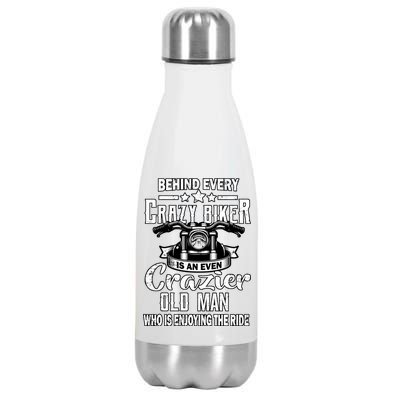 Crazy Old Biker Man Stainless Steel Insulated Water Bottle