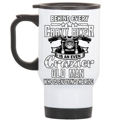 Crazy Old Biker Man Stainless Steel Travel Mug