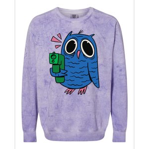 Crazy Owl Gun Colorblast Crewneck Sweatshirt