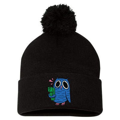 Crazy Owl Gun Pom Pom 12in Knit Beanie