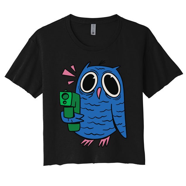 Crazy Owl Gun Crop Top