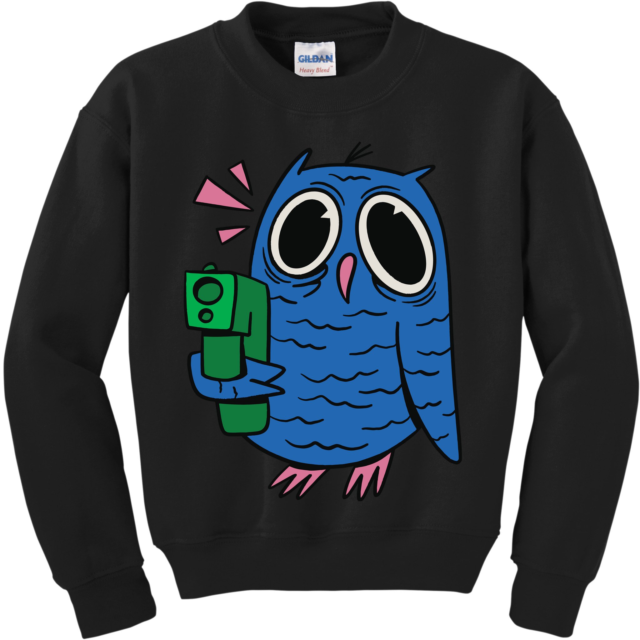 Crazy Owl Gun Kids Sweatshirt