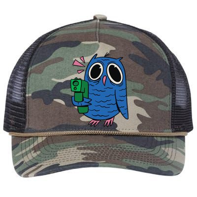 Crazy Owl Gun Retro Rope Trucker Hat Cap