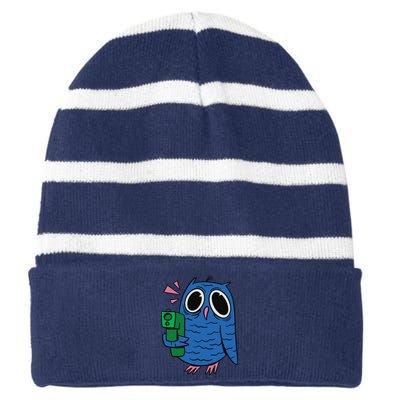 Crazy Owl Gun Striped Beanie with Solid Band