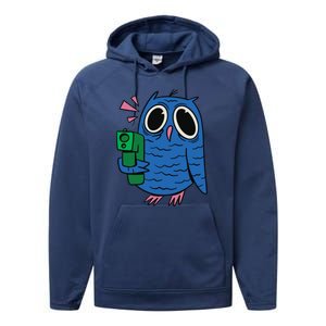 Crazy Owl Gun Performance Fleece Hoodie