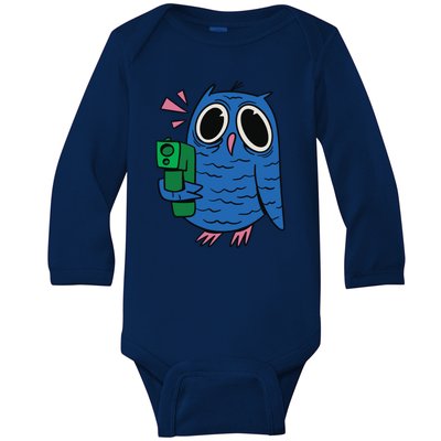 Crazy Owl Gun Baby Long Sleeve Bodysuit