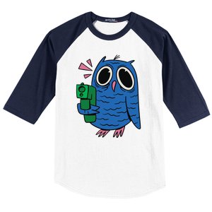 Crazy Owl Gun Baseball Sleeve Shirt