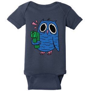 Crazy Owl Gun Baby Bodysuit