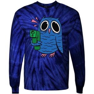 Crazy Owl Gun Tie-Dye Long Sleeve Shirt