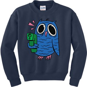 Crazy Owl Gun Kids Sweatshirt