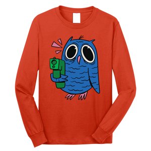 Crazy Owl Gun Long Sleeve Shirt