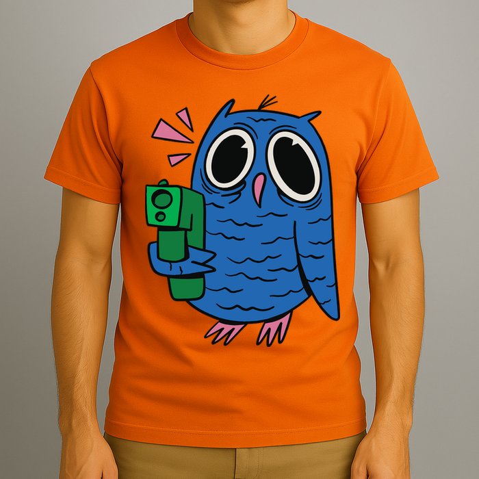 Crazy Owl Gun T-Shirt