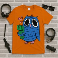 Crazy Owl Gun T-Shirt