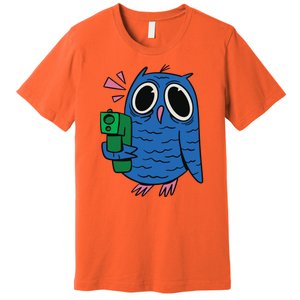 Crazy Owl Gun Premium T-Shirt